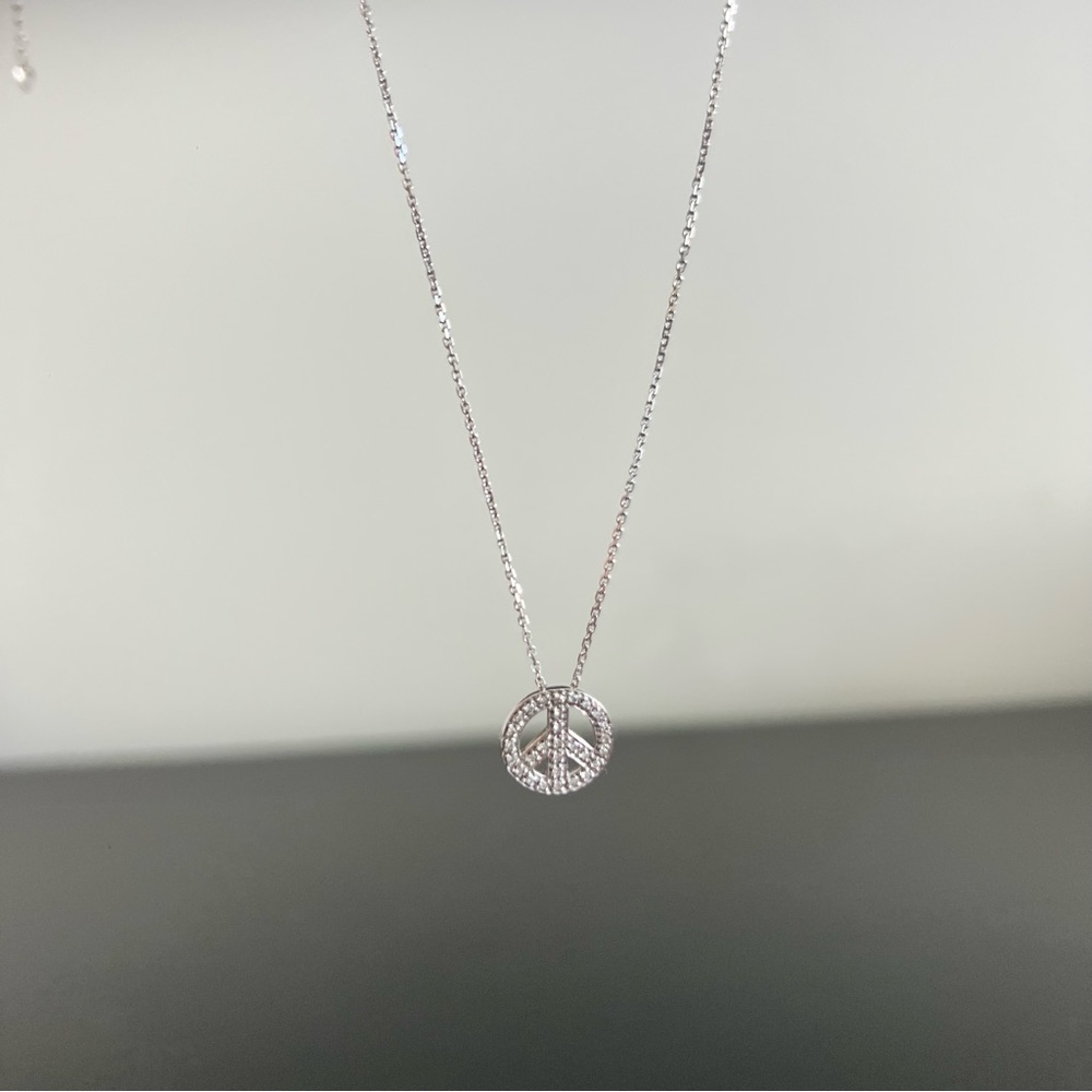 Nadri peace sign necklace
